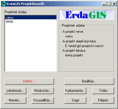 Az ErdaGIS projektkezelős